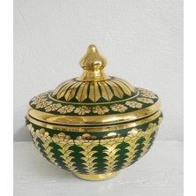 Glasland Haseki Sultan El Dekoru Kapaklı Şekerlik Altın Işlemeli