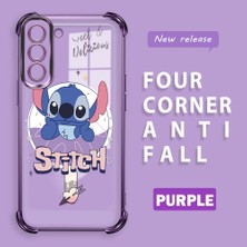 HONTINGA Samsung Galaxy S21 Fe 5g ile Uyumlu Şeffaf Kılıfı Düşüme Önleyici Basitlik Anti Düşme Kamera Korumali Stitch Desen Yumuşak Silikon Telefon Kılıfı Kadın ve Erkek Için Uygundur K3-0161