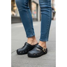 Benitto Kids Calx Kadın Önü Kapalı Sabo Terlik Tokalı Rahat Günlük Crocs Tarzı Hafif Taban Terlik BNT215