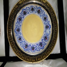 Glasland Ipek Ticaret Aynaroz El Işlemeli El Dekoru Tabak