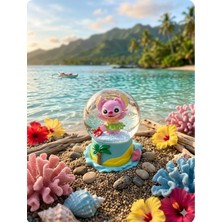 Ayder Online Satış -9cm-6cm Işıklı Pembe Renk Stitch Kar Küre