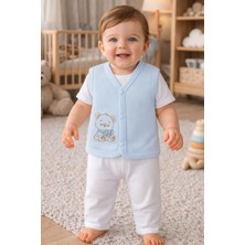 Babyshez %100 Organik Pamuklu Yenidoğan Kız Erkek Bebek Yelek Mevsimlik 3-6 6-9 9-12 Ay