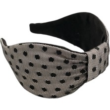 Zelice Tasarım Siyah Polka Desen Dantelli Taç SPD01