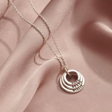 kuyumcudan Üç Halkalı Kişiye Özel 925 Ayar Gümüş Kolye
