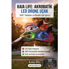 Kaia Life Uzaktan Kumandalı Drone Uçak LED Işıklı 360 Derece Akrobatik Hareket Özellikli