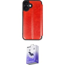 TKÇ Ieg™ Iphone 16 Kılıf Zirve Yansıma Serisi - Siyah Bilvis 5in1 5d Magic Hayalet Cam Ekran Koru