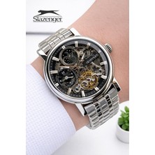 Slazenger Otomatik Seri Mehtap ve Güneş Kadranlı Italyan Bileklik Hediyeli Erkek Kol Saat O.2611.350