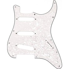 Fender 0992140000 Stratocaster Sss 11-Hole Pickguard | White Pearl (Beyaz Sedef) 4 Katmanlı Yapı, Estetik ve Dayanıklı Tasarım