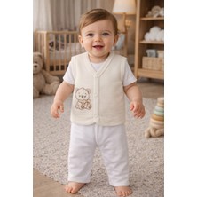 Babyshez %100 Organik Pamuklu Yenidoğan Kız Erkek Bebek Yelek Mevsimlik 3-6 6-9 9-12 Ay