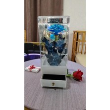 Famemus Accessory Sevgililer Gününe Özel Çekmeçeli Yüzük Koyulan LED Işıklı Gül Buket BOYUT:22CM