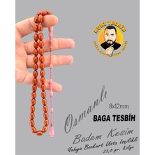 Muri Tesbih 23,8 gr Yahya Bozkurt Kolye Osmanlı Bağa Badem Kesim 8X12MM