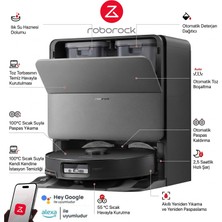 Roborock Siyah Saros Profesyonel Robot Süpürge 9cm Engel Aşma Halı Kaldırma 36000PA Ultra Emiş Gücü Istediğin Her Yeri Telefonla Temizlet