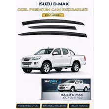Sunplex Isuzu D-Max 2007-2017 Uyumlu Cam Rüzgarlığı Takım 4 Lü Rüzgar Kesici Yağmur Önleyici