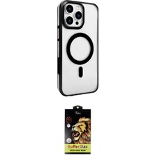 Masa Dostu Ieg™ Iphone 15 Pro Kılıf Doruk Doku Özel Seri - Siyah Buffer Cam Ekran Koruyucu