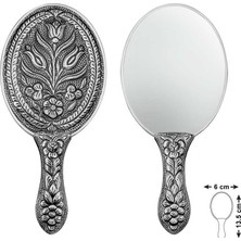 Esplendor Gümüş Lale Motifli El Aynası