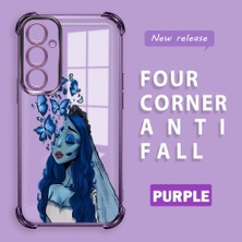 HONTINGA Samsung Galaxy A24 ile Uyumlu Şeffaf Kılıfı Düşüme Önleyici Basitlik Anti Düşme Kamera Korumali Yaratıcılık Desen Yumuşak Silikon Telefon Kılıfı Kadın ve Erkek Için Uygundur K3-0167