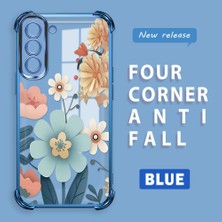 HONTINGA Samsung Galaxy S21 Fe 5g ile Uyumlu Şeffaf Kılıfı Düşüme Önleyici Basitlik Anti Düşme Kamera Korumali Çiçek Desen Yumuşak Silikon Telefon Kılıfı Kadın ve Erkek Için Uygundur K3-0164