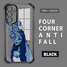 HONTINGA Samsung Galaxy A15 ile Uyumlu Şeffaf Kılıfı Düşüme Önleyici Basitlik Anti Düşme Kamera Korumali Yaratıcılık Desen Yumuşak Silikon Telefon Kılıfı Kadın ve Erkek Için Uygundur K3-0167