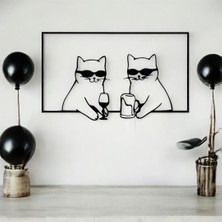 Esplendor Lazer Kesim Metal Duvar Dekoru, Keyifçi Kediler 40 cm