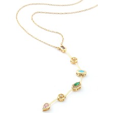 Akın Trend Y Model Taşlı Çelik Kadın Kolye