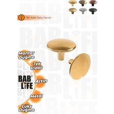 Bablife Mantar Düğme Altın Sarısı 35MM Metal Lüks Çapında Çekmece Dolap Mobilya Kulpları