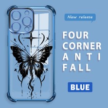 HONTINGA iPhone 14 Pro Max ile Uyumlu Şeffaf Kılıfı Düşüme Önleyici Basitlik Anti Düşme Kamera Korumali Kelebek Desen Yumuşak Silikon Telefon Kılıfı Kadın ve Erkek Için Uygundur K3-0165