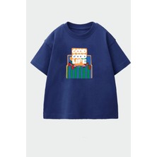 Monila Erkek Çocuk Pamuklu Bisiklet Yaka Baskılı T-Shirt