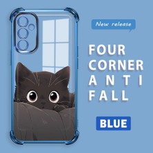HONTINGA Samsung Galaxy M23 5g ile Uyumlu Şeffaf Kılıfı Düşüme Önleyici Basitlik Anti Düşme Kamera Korumali Kedi Desen Yumuşak Silikon Telefon Kılıfı Kadın ve Erkek Için Uygundur K3-0163