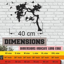 Esplendor Duvar Dekoru, Kuşlar ve Ağaç 40 cm Lazer Kesim Metal