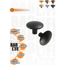 Bablife Mantar Düğme Mat Siyah 35MM Çapında Metal Lüks Çekmece Dolap Mobilya Kulplar
