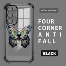 HONTINGA Samsung Galaxy A23 ile Uyumlu Şeffaf Kılıfı Düşüme Önleyici Basitlik Anti Düşme Kamera Korumali Kelebek Desen Yumuşak Silikon Telefon Kılıfı Kadın ve Erkek Için Uygundur K3-0166