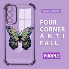 HONTINGA Samsung Galaxy A34 5g ile Uyumlu Şeffaf Kılıfı Düşüme Önleyici Basitlik Anti Düşme Kamera Korumali Kelebek Desen Yumuşak Silikon Telefon Kılıfı Kadın ve Erkek Için Uygundur K3-0166