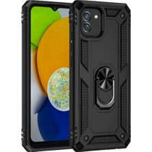 Belirtilmemiş Samsung Galaxy A04 Uyumlu Manyetik Standlı Tank Kılıf Siyah