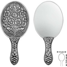 Esplendor Gümüş Papatya ve Gül Motifli El Aynası