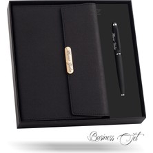 MELL & SWIPE Kişiye Özel Organizer Defter Seti Isim Yazılı Defter Kalem Vıp Hediye Kutulu Premium Hediye