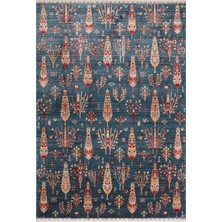 Eko Halı Zara ZR08 Navy Turquoise Otantik Desenli El Emeği ile Özel Tezgahlarda Üretilen Modern Uşak Halısı