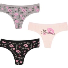 Pamuklu Kadın Külot Tanga 3'lü Paket Esnek Kumaş Terletmez