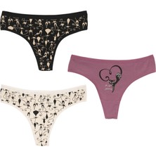 Pamuklu Kadın Külot Tanga 3'lü Paket Esnek Kumaş Terletmez