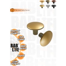 Bablife Mantar Düğme Mat Altın 35MM Metal Lüks Çapında Çekmece Dolap Mobilya Kulpları
