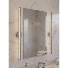 Vega Aydınlatma Krom Çubuk LED Aplik 70X8 cm Pilli ve Elektrikli Modern Duvar Aydınlatma