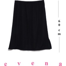 Evena Kadın Dizaltı Midi Boy Yırtmaçlı Jarse Etek Astarı Jüpon