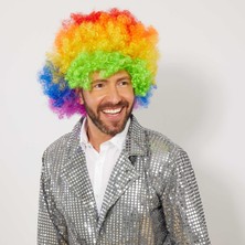 Esplendor Rengarenk Kıvırcık Afro Bonus Peruk