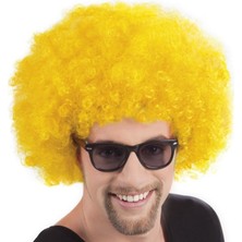 Esplendor Parti Aksesuar Sarı Renk Kıvırcık Afro Bonus Peruk