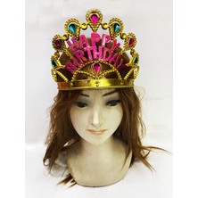 Esplendor Parti Aksesuar Altın Renk Happy Birthday Yazılı Doğum Günü Tacı 60 cm