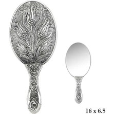 Esplendor 925 Ayar Gümüş Lale Motifli El Aynası