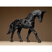 M2S Voronoi-Steed – Fütüristik Boşluklu Tasarım Mat Siyah At Figürü