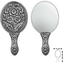 Esplendor Gümüş Papatya ve Gül Motifli El Aynası