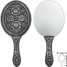 Esplendor 925 Ayar Gümüş Papatya ve Gül Motifli El Aynası