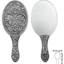 Esplendor 925 Ayar Gümüş Karanfil Motifli El Aynası