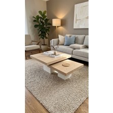 Mobilya Stant Most Marmoris %100 Mdf Meşe Aytaşı Orta Sehpa Set (Evinize Teslim)